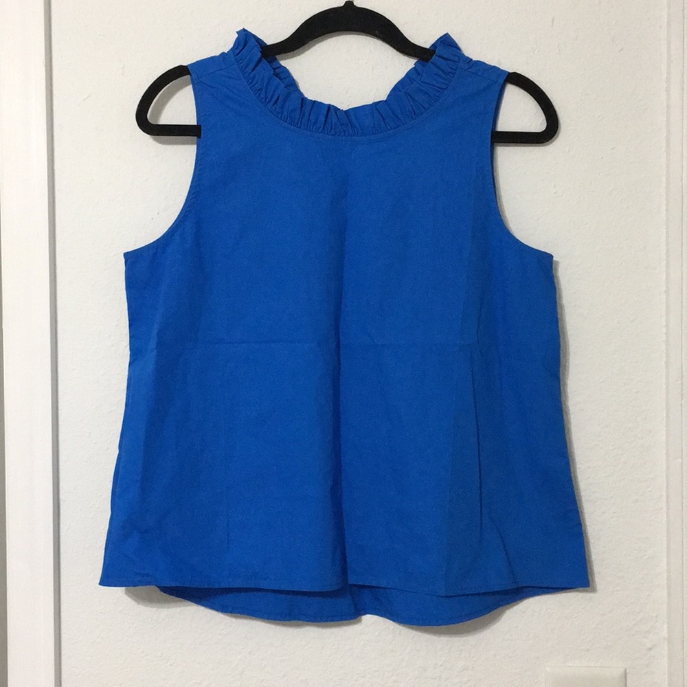 HD in Paris blue ruffle blouse